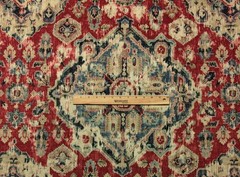 COVINGTON MASSIMO MOROCCAN RED LARGE IKAT MEDALLION LINEN FABRIC BY YARD 55″W