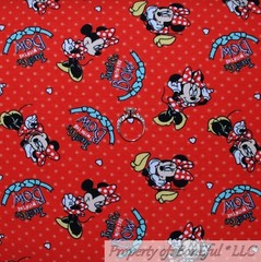 BonEful FABRIC FQ Cotton KNIT Red White Disney Minnie Mouse Girl Dot Bow Dress S