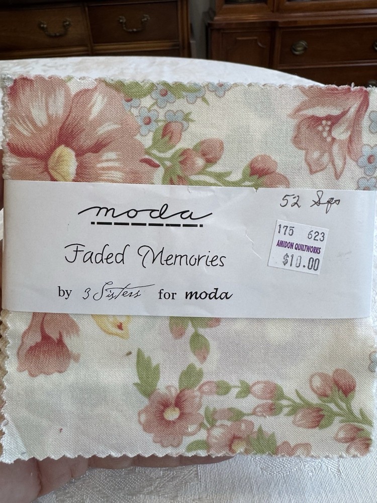 3 Sisters for Moda Faded Memories Floral Pastel 5” Charm Squares Fabric OOP