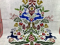Scandinavian Tree Fabric Panel New Snow Deer Partridge In The Beginning Studio
