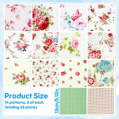 42 Pcs Charm Packs for Quilting, 5 X 5 Inch Squares Quilting Fabric, Pre-Cut Flo