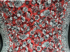 Rayon Challis Fabric By The Yard Coral Hawaiian Floral Tropical Fashion Summer