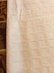 EUC 2pcs (4.8yd total X 54″) heavy cotton pink/peachy w/ “raised square” weave