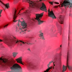 Roses Glossy Italian Jacquard in Black, Burgundy, and Red! Gorgeous and Rich!!