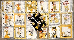 RARE Loralie Harris BEE LADIES PANEL + 1 YARD BEE TOSSED Cotton Fabric Bundle