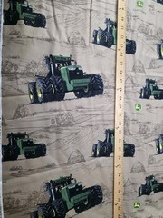 Lot of 8+ Yards John Deere Fabric, Mix Styles. Plaid, Stripe. Tractor Green