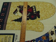 MMFab Debbie Mumm Cotton Fabric Christmas Apron & Mitt Panel Cut-Out