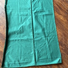 Vintage Christmas Green cotton velvet velveteen fabric used 40″ L x 16-21″ W