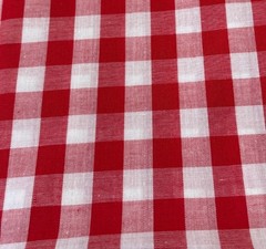 Red & White Gingham Cotton Fabric 1/2 yard x 44″ Crafts Sewing Projects
