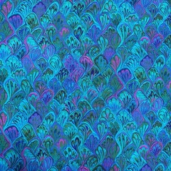 VIP Cranston Turquoise Blue Marble Peacock Cotton Fabric Quilter Print 2.75 yd