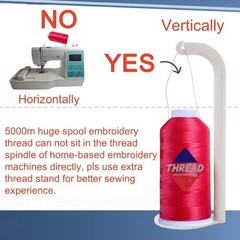 Sissewpro 40WT Machine Embroidery Thread 3 Big Spool (5,000M 5000M, 3 White