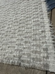 Oatmeal geometric boucle Upholstery Fabric remnant 18×54″ wool content