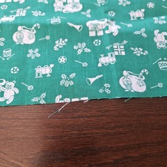 Vintage Wamsutta Christmas Toy Green & White Cotton for Quilting 33 x 36 inches