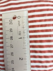VINTAGE RED/WHITE STRIPE COTTON FABRIC – 2 pieces – 20″x42″ & 12″x42 -1/8 Stripe