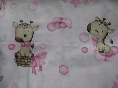 GIRAFFE SAFARI ANIMAL COTTON FABRIC PINK WIDE WIDTH ONE YARD  63 X 36″