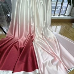 1M Satin Silky Gradient Color Fabric Soft Thick DIY Cloth for Wedding Dress Gown