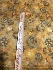 QT Steampunk Gears 100% cotton fabric by the yard Copper Gold tone 31223 S