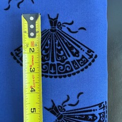 Black Princess Party Dress Textured Pattern Blue Fabric 58×80” Cotton Upholstery