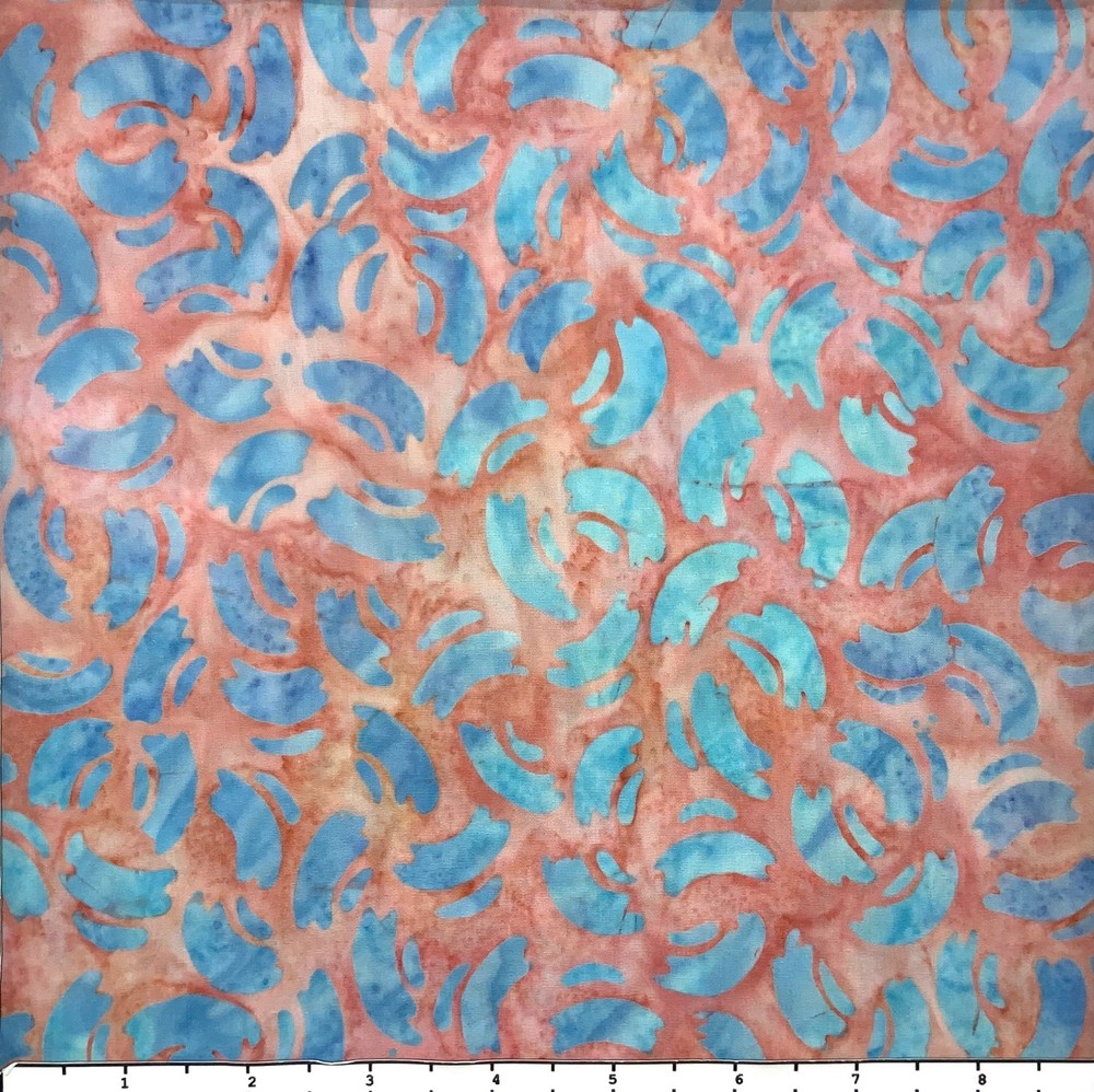 1 Yard Cut of Lunn Fabric Packed Brushstroke Batik 100% Cotton 4288 Ice Peach