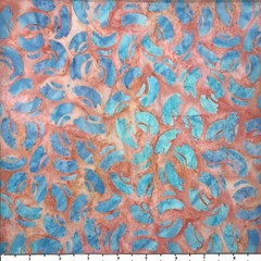 1 Yard Cut of Lunn Fabric Packed Brushstroke Batik 100% Cotton 4288 Ice Peach