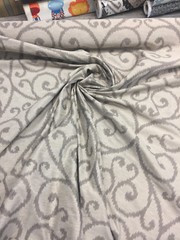 Scroll Linen Cotton Polyester Drapery Upholstery fabric by the yard