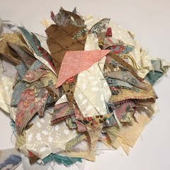 1 Pound 3 Ounces Cotton Print Fabric Quilt Scraps Leftovers Triangles U