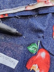2x Lot Blue Red Apple Print Cotton Sewing Craft Quilting Fabric Interior