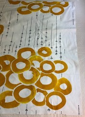 IKEA Maria Vinka 2011 Golden Yellow Flowers Wide Fabric 85.5″ x 59″ + 23″ x 59″