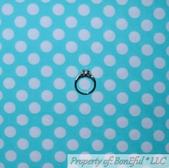 BonEful FABRIC FQ Cotton Quilt Aqua Blue White Polka Dot Stripe Large Small Baby