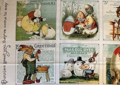 EGG HUNT J. Wecker Frisch RETRO VINTAGE EASTER BLOCKS FABRIC R BLAKE PANEL 23″