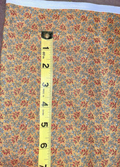 VTG 1930 Repro Ditzy Red & Green Florals on Gold /Mustard BTFE