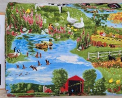 Farmall Tractor Farm Fabric By The Yard Dairy Cow Red Barn Chicken 100% Cotton