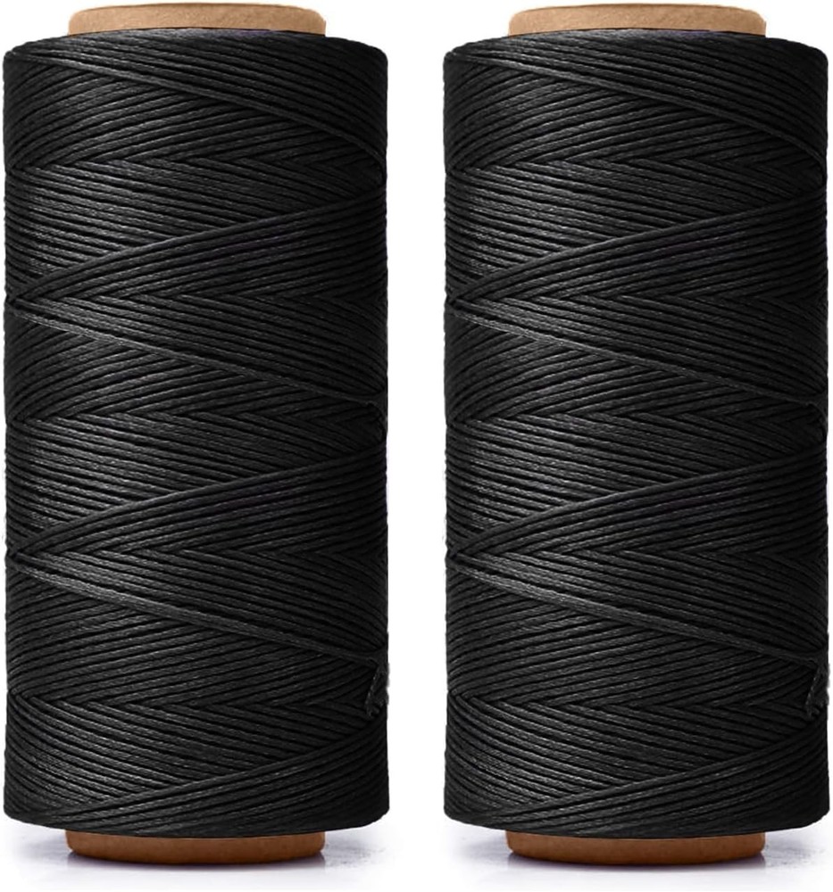 568 Yards 2 PCS 150D 0.8mm Waxed Thread for Leather Sewing, Leather Thread for H