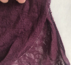 Vtg 1 3/4Yd 47X64″ Purple STRETCH LACE FABRIC Floral Crafting Apparel