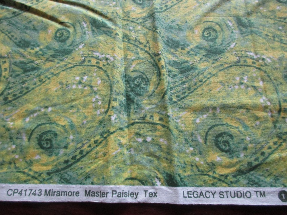 Yellow/Green Cotton Fabric 44″ x 40 Inches Long Legacy Studio