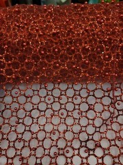Fabric Sold By The Yard Burgundy Beaded Lace Glitter Sparkle Pearls On Mesh Prom