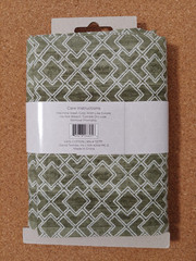 NEW (1) Yard Fabric Pre-Cut Green White Geometric by David Textiles. 100% Cotton
