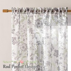 Ash Floral Curtains 90 Inches Long 2 Panels for Living Room Vintage Farmhouse…