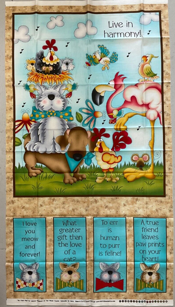 HENRY GLASS – NO FOWL PLAY PANEL #8712P BY THE WHOLE COUNTRY CABOODLE- 24″x42″