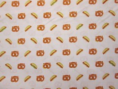 Hot Dogs Pretzels Hot Dog Pretzel Snacks Food White Cotton Fabric FQ