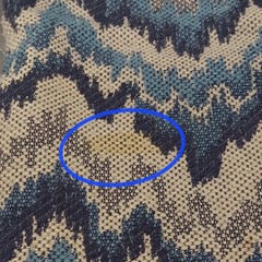 Upholstery Fabric Chevron Flame Stitch Tapestry Blue Ivory Navy 2.944 yards VTG