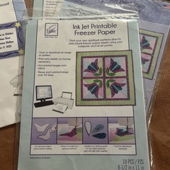 June Tailor Ink Jet Printable, Freezer Paper Quilt Label Fabric Sheets Iron On