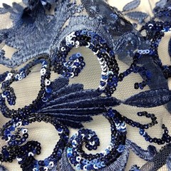 90 120CM Lace Mesh Fabric Sequin Embroidered Glitter for Evening Dress Cheongsam