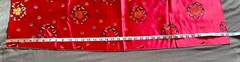 Silk Satin Woven Brocade Fabric Remnant Red Jewel Tones 37x 46″ Good Fortune