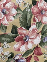 Vintage Sharon Kessler for Concord Cotton Fabric Floral Cottage 2.75 Yards X 55”