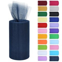 Navy Blue Tulle Fabric Rolls 6 Inch By 50 Yards Spool Ribbon DIY Tutu Wedding
