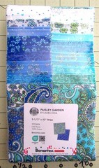 Benartex Traditions “Paisley Garden” Jelly Rolls (40) 2.5″ Strips Blues & Greens