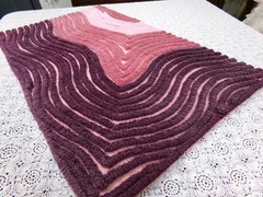 hypnotic sunkissed vtg chenille bedspread fabric pink mauve optic 16″ x 25″