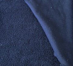 Navy Sherpa Fleece Knit Fabric By the Yard (Jacket Lining, Blanket) 7/24