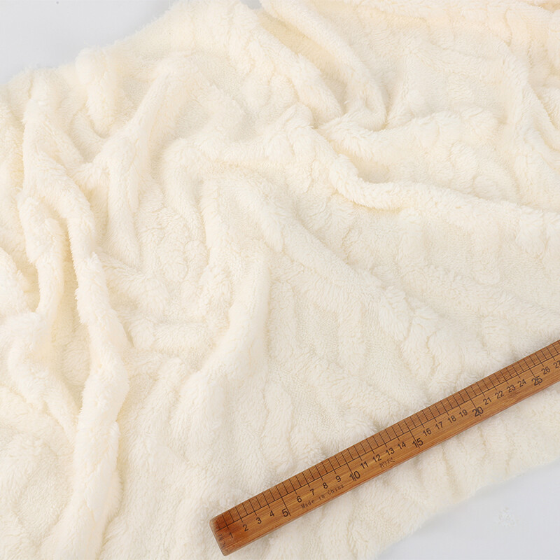 Thickend Jacquard Flannel Fabric for Pajama Soft Warm Blanket Cushion DIY Sewing